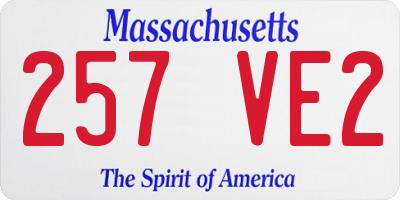 MA license plate 257VE2