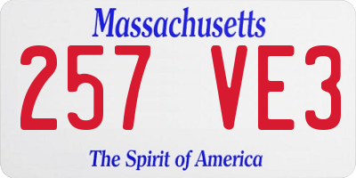 MA license plate 257VE3