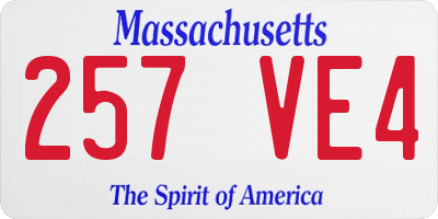 MA license plate 257VE4