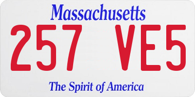 MA license plate 257VE5