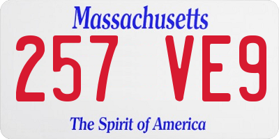 MA license plate 257VE9