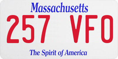 MA license plate 257VF0
