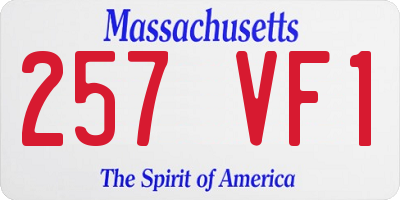 MA license plate 257VF1