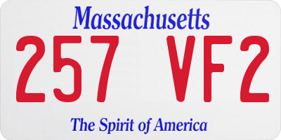 MA license plate 257VF2