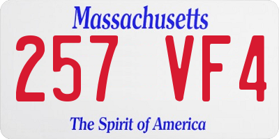 MA license plate 257VF4