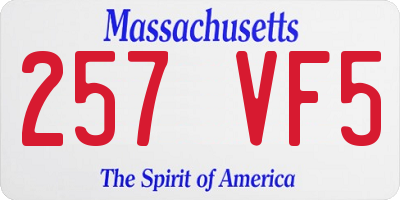 MA license plate 257VF5