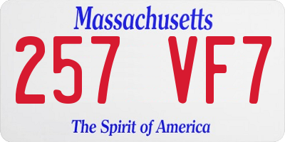 MA license plate 257VF7