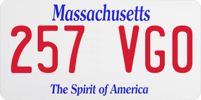 MA license plate 257VG0