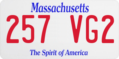 MA license plate 257VG2