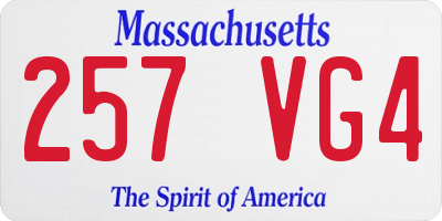 MA license plate 257VG4