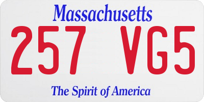 MA license plate 257VG5