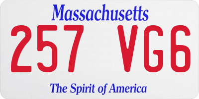 MA license plate 257VG6