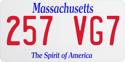 MA license plate 257VG7