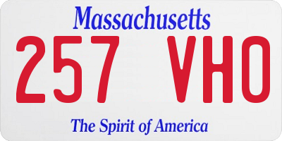 MA license plate 257VH0