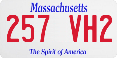 MA license plate 257VH2