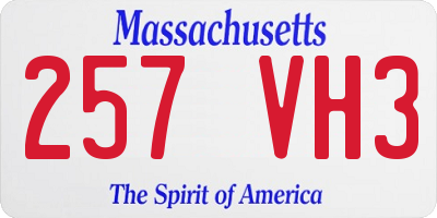 MA license plate 257VH3
