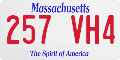 MA license plate 257VH4