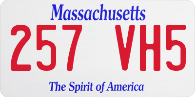 MA license plate 257VH5