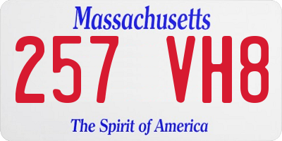 MA license plate 257VH8