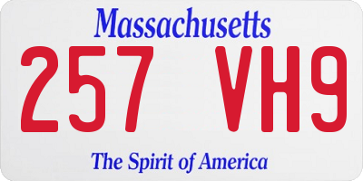 MA license plate 257VH9