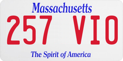 MA license plate 257VI0