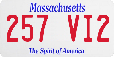 MA license plate 257VI2