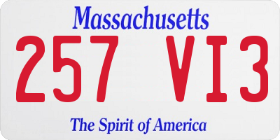 MA license plate 257VI3