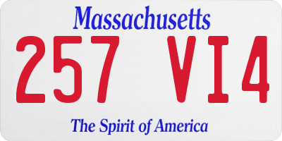 MA license plate 257VI4