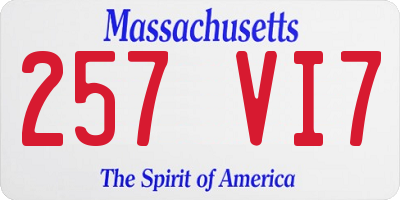 MA license plate 257VI7