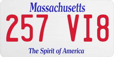 MA license plate 257VI8