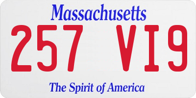 MA license plate 257VI9