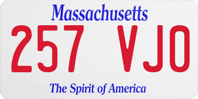 MA license plate 257VJ0