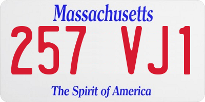MA license plate 257VJ1