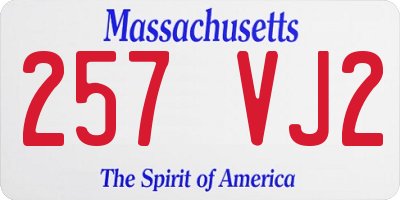 MA license plate 257VJ2