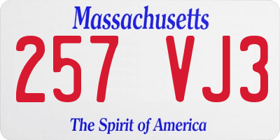 MA license plate 257VJ3