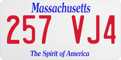 MA license plate 257VJ4