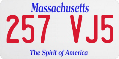 MA license plate 257VJ5