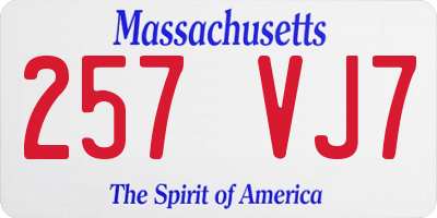 MA license plate 257VJ7