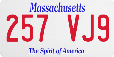 MA license plate 257VJ9