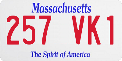 MA license plate 257VK1