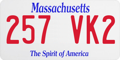 MA license plate 257VK2
