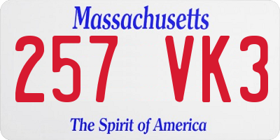 MA license plate 257VK3