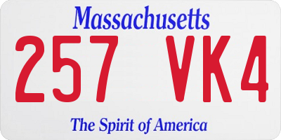 MA license plate 257VK4