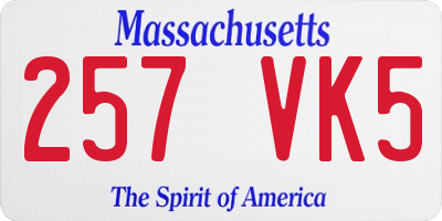 MA license plate 257VK5