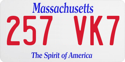 MA license plate 257VK7