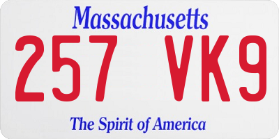 MA license plate 257VK9