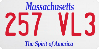 MA license plate 257VL3