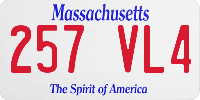 MA license plate 257VL4