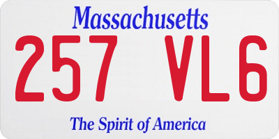 MA license plate 257VL6