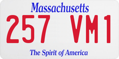 MA license plate 257VM1